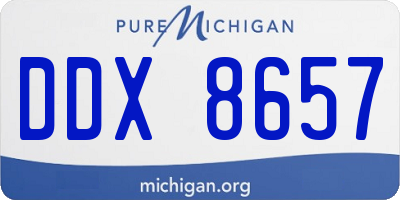 MI license plate DDX8657