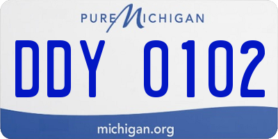 MI license plate DDY0102