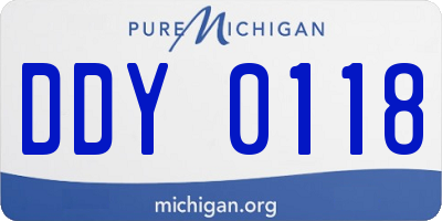 MI license plate DDY0118