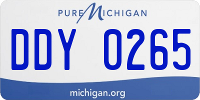 MI license plate DDY0265