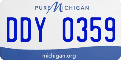 MI license plate DDY0359