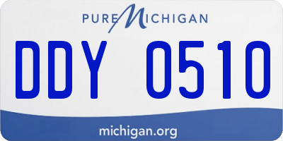 MI license plate DDY0510