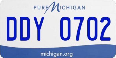 MI license plate DDY0702