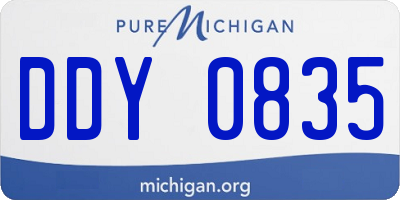 MI license plate DDY0835