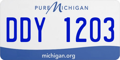 MI license plate DDY1203