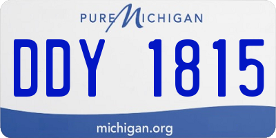 MI license plate DDY1815