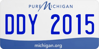 MI license plate DDY2015