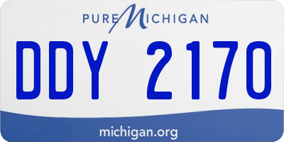MI license plate DDY2170