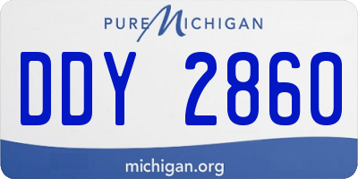 MI license plate DDY2860