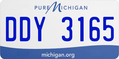 MI license plate DDY3165