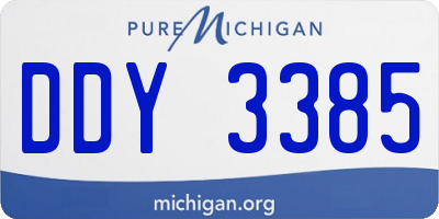 MI license plate DDY3385