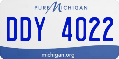 MI license plate DDY4022