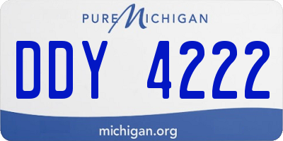 MI license plate DDY4222