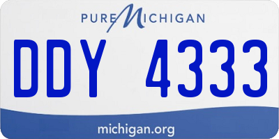 MI license plate DDY4333