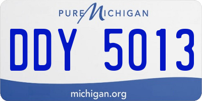 MI license plate DDY5013
