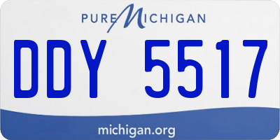 MI license plate DDY5517