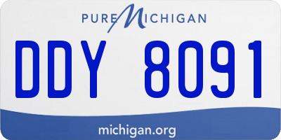 MI license plate DDY8091