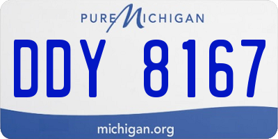 MI license plate DDY8167