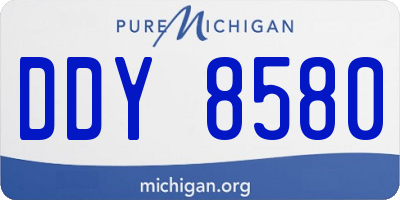 MI license plate DDY8580