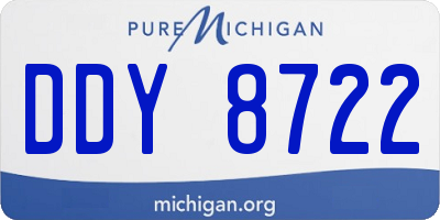 MI license plate DDY8722