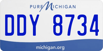 MI license plate DDY8734