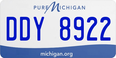 MI license plate DDY8922