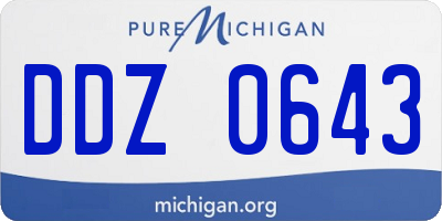MI license plate DDZ0643