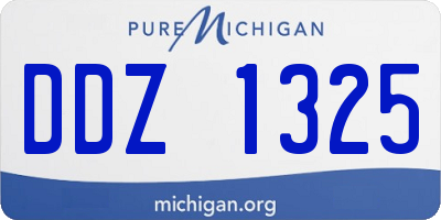 MI license plate DDZ1325