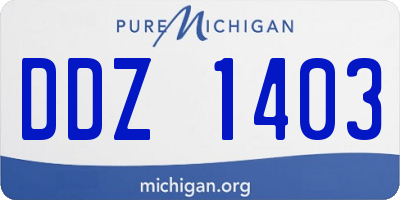 MI license plate DDZ1403
