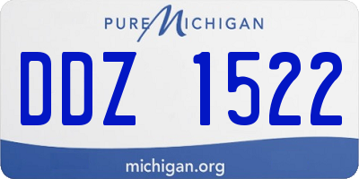 MI license plate DDZ1522