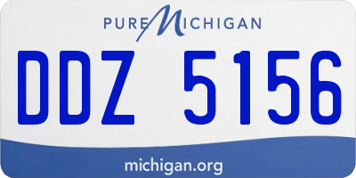 MI license plate DDZ5156
