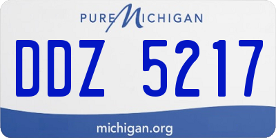 MI license plate DDZ5217