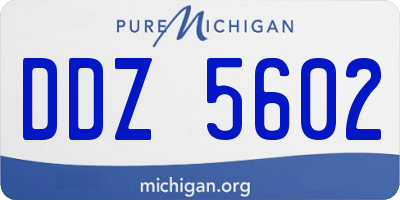 MI license plate DDZ5602