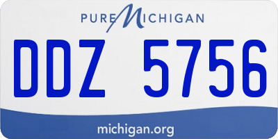 MI license plate DDZ5756