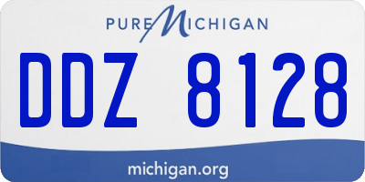 MI license plate DDZ8128