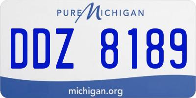 MI license plate DDZ8189