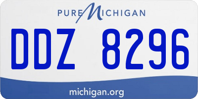 MI license plate DDZ8296