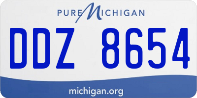 MI license plate DDZ8654