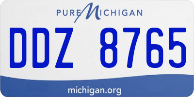 MI license plate DDZ8765