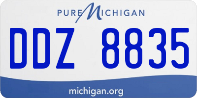MI license plate DDZ8835