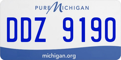 MI license plate DDZ9190