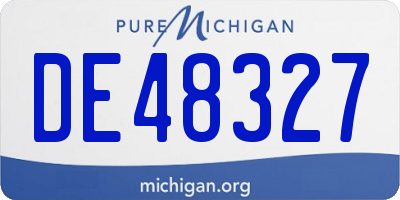 MI license plate DE48327