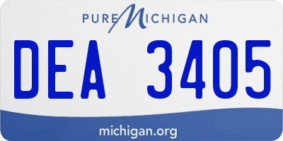 MI license plate DEA3405