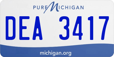 MI license plate DEA3417
