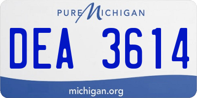 MI license plate DEA3614