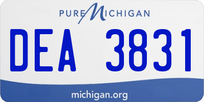 MI license plate DEA3831