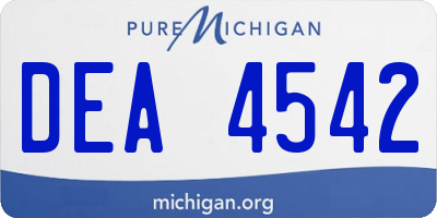 MI license plate DEA4542