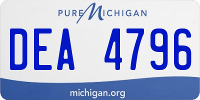 MI license plate DEA4796