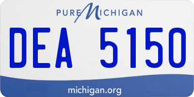 MI license plate DEA5150