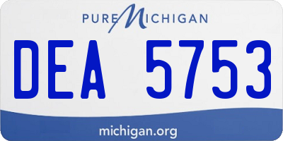 MI license plate DEA5753